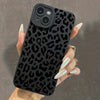 Silicone Leopard Print iPhone Case (Matte Black) – Stylish iPhone Case