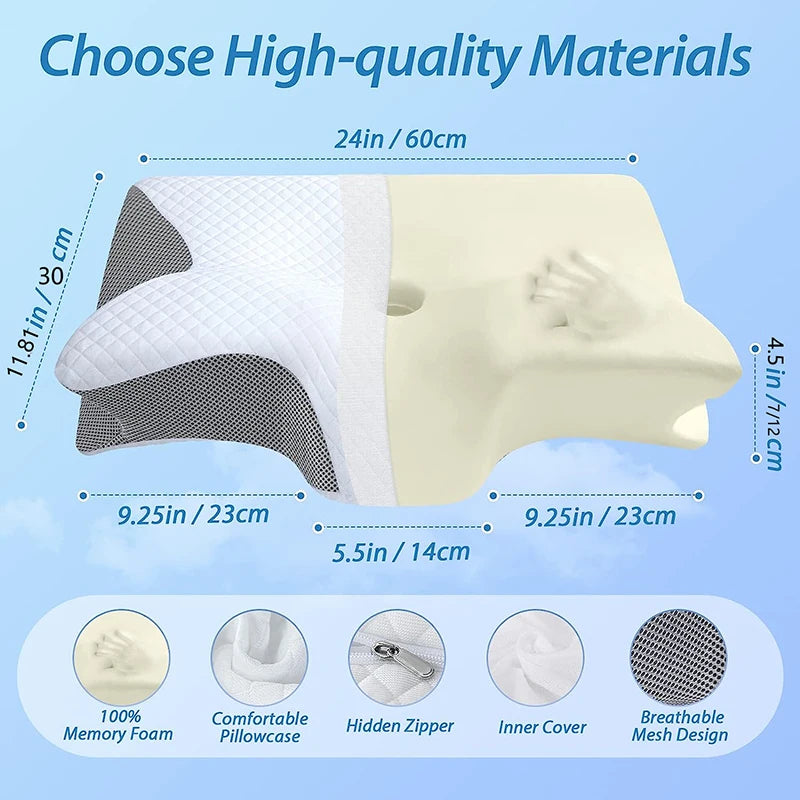 Cervical Support Pillow - Memory Foam Pillow for Neck Pain