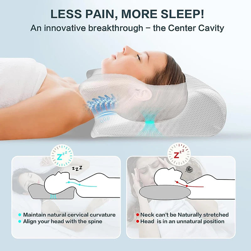 Cervical Support Pillow - Memory Foam Pillow for Neck Pain