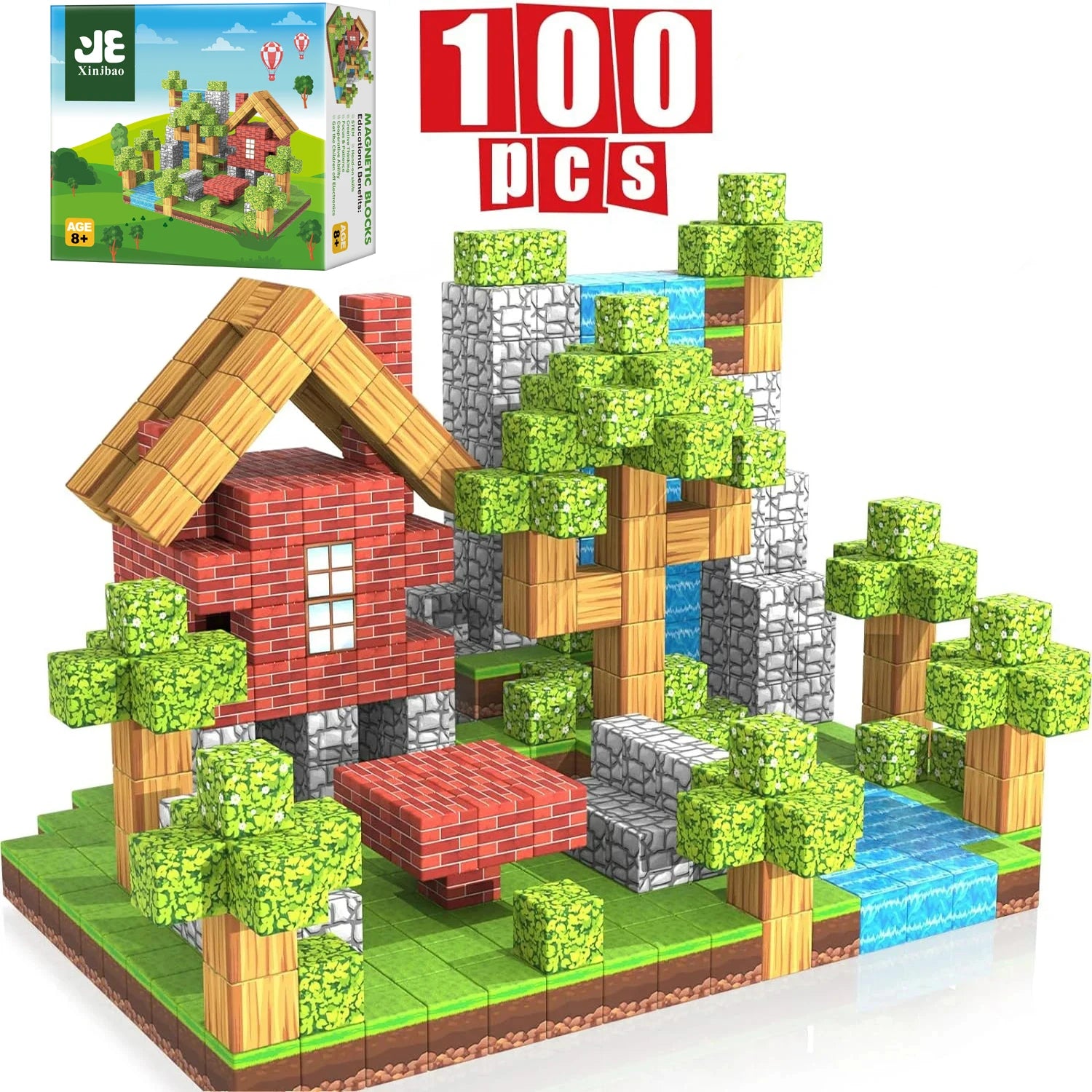 Magnetic Building Blocks 100pcs – STEM Learning Magnetic Block Toy for Kids