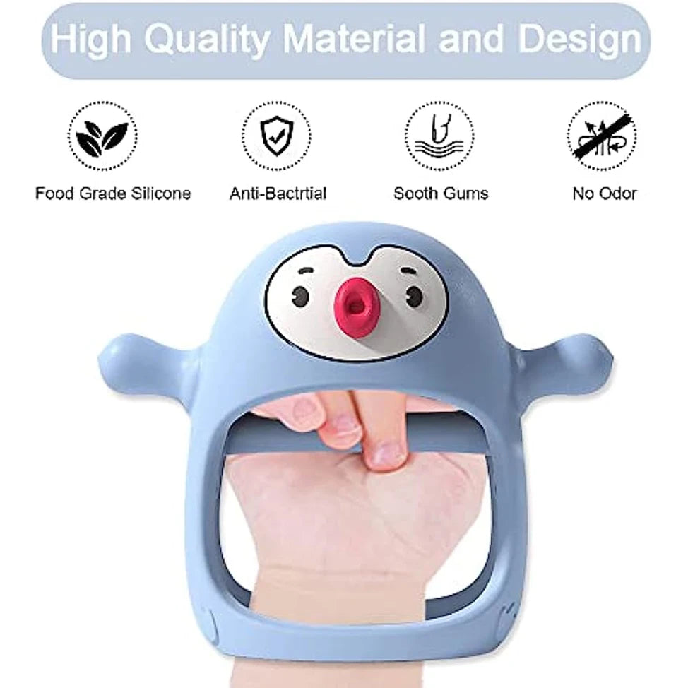 Penguin Teether Toy - Never Drop Silicone Teething Toys for Babies