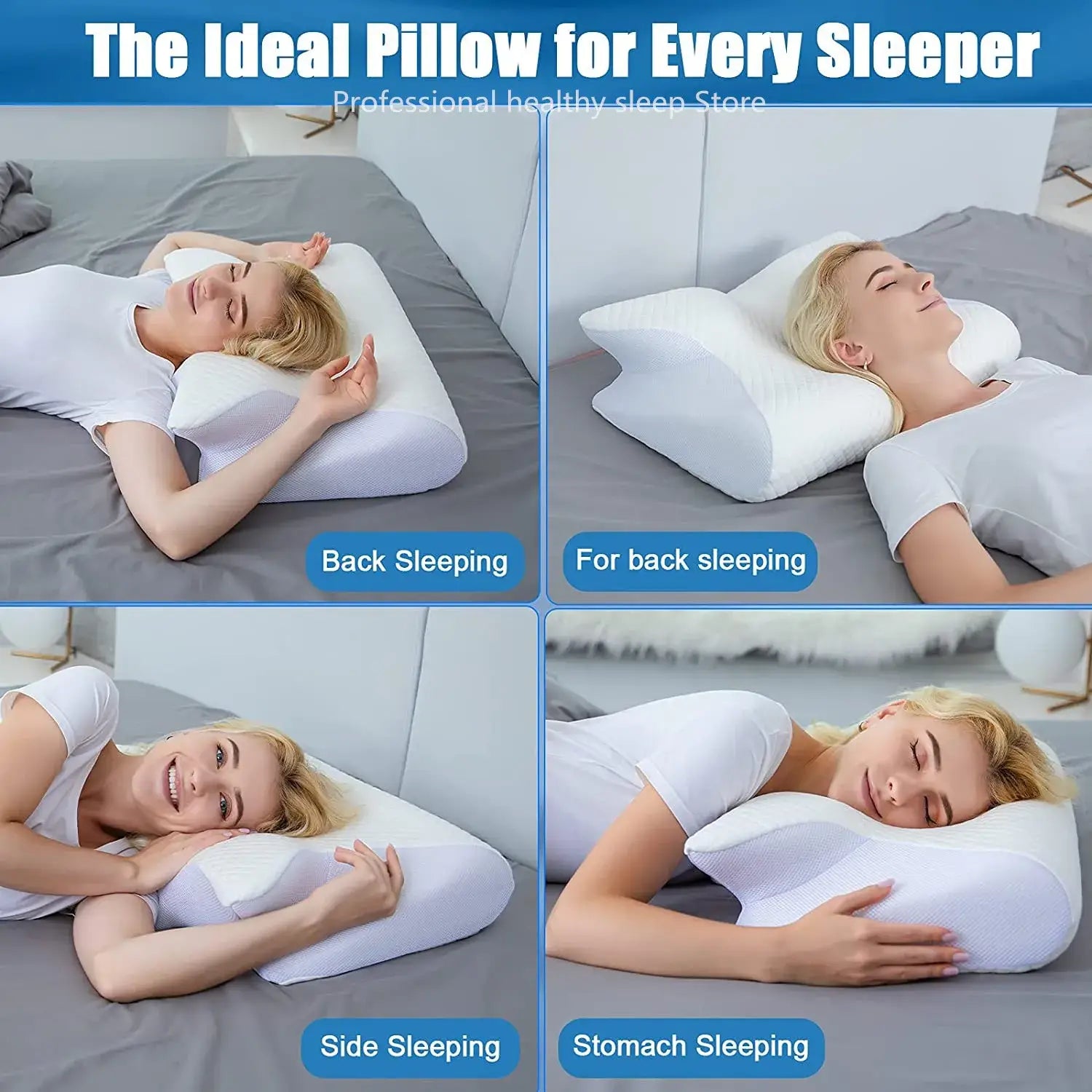 Cervical Support Pillow - Memory Foam Pillow for Neck Pain