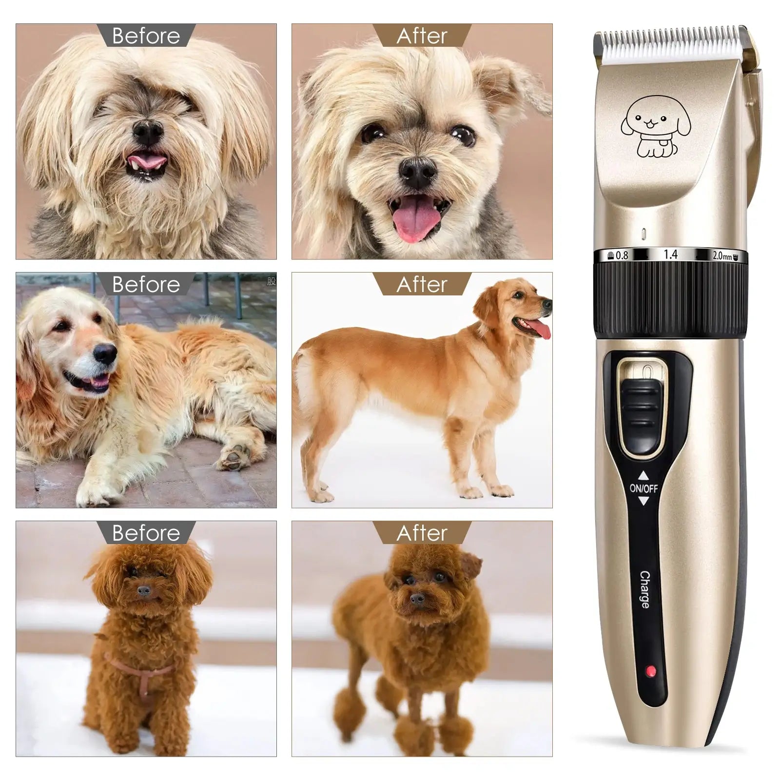 Professional Cordless Dog Grooming Clippers – Quiet, Rechargeable, and Perfect for All Breeds