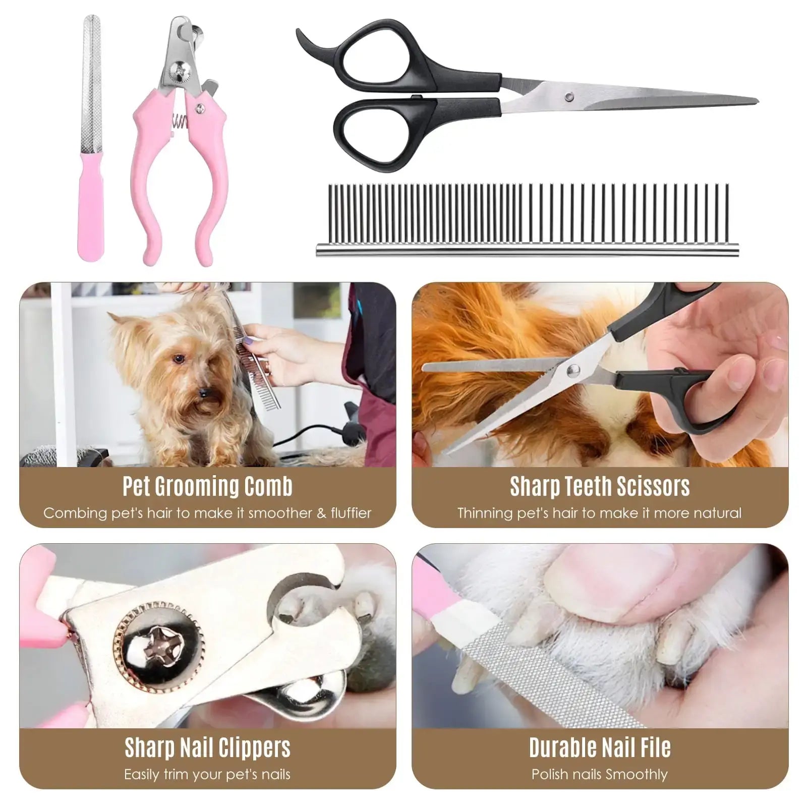 Professional Cordless Dog Grooming Clippers – Quiet, Rechargeable, and Perfect for All Breeds