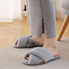 Fuzzy Criss Cross Slippers – Cozy Faux Fur Crossband Slippers for Women