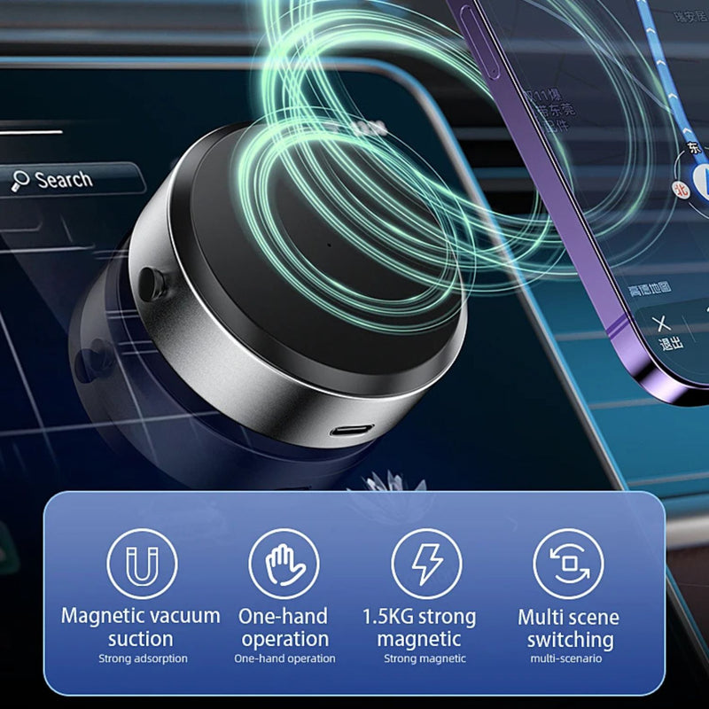 360° Magnetic Car Mount Phone Holder - Wireless Charging, Magnetic Suction Cup Phone Holder for iPhone & Samsung