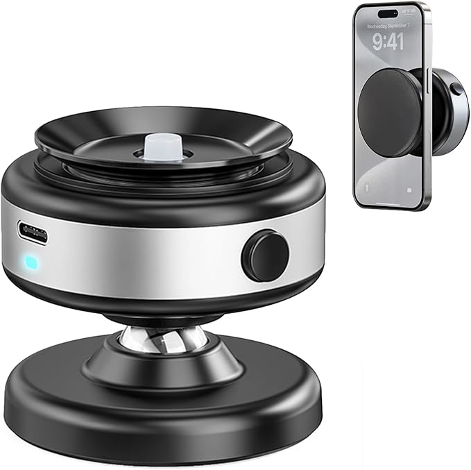 360° Magnetic Car Mount Phone Holder - Wireless Charging, Magnetic Suction Cup Phone Holder for iPhone & Samsung