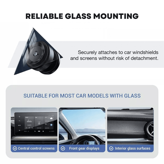 360° Magnetic Car Mount Phone Holder - Wireless Charging, Magnetic Suction Cup Phone Holder for iPhone & Samsung