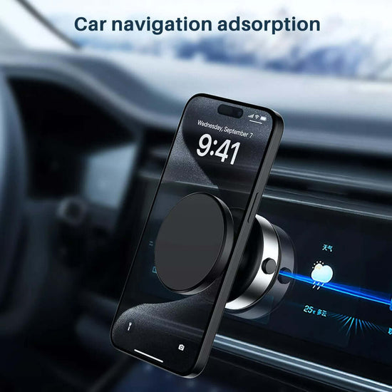 360° Magnetic Car Mount Phone Holder - Wireless Charging, Magnetic Suction Cup Phone Holder for iPhone & Samsung