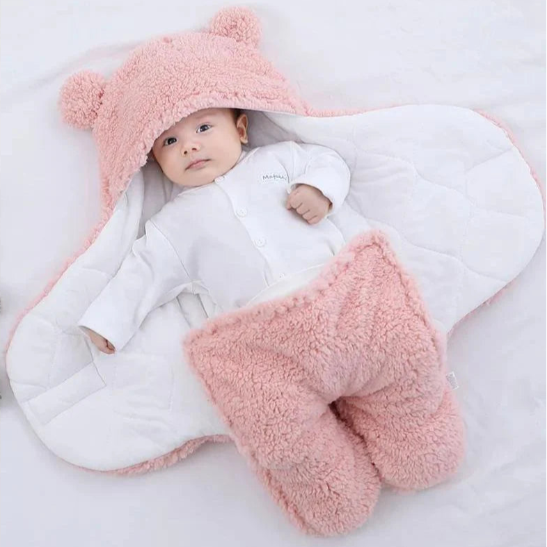 Adorable Teddy Bear Newborn Swaddle Wrap – Soft Fleece Swaddle Blankets for Infants